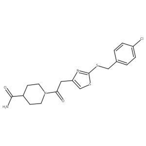 1-(2-(2-((4-Chlorobenzyl)thio)thiazol-4-yl)acetyl)piperidine-4-carboxamide Structure