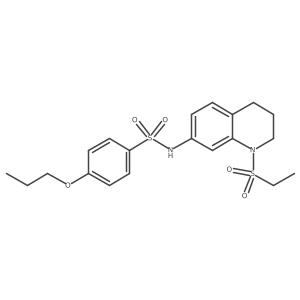N-(1-(ethylsulfonyl)-1,2,3,4-tetrahydroquinolin-7-yl)-4-propoxybenzenesulfonamide结构式