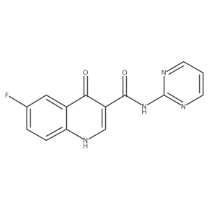 6-fluoro-4-hydroxy-N-(pyrimidin-2-yl)quinoline-3-carboxamide结构式