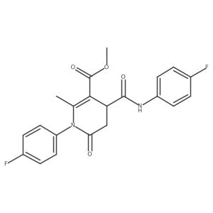 Methyl 1-(4-fluorophenyl)-4-[(4-fluorophenyl)carbamoyl]-2-methyl-6-oxo-1,4,5,6-tetrahydropyridine-3-carboxylate Structure