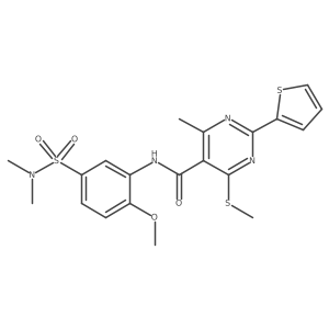N-[5-(dimethylsulfamoyl)-2-methoxyphenyl]-4-methyl-6-(methylsulfanyl)-2-(thiophen-2-yl)pyrimidine-5-carboxamide Structure