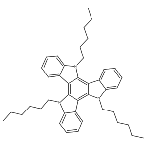 5,10,15-Trihexyl-10,15-dihydro-5H-diindolo[3,2-a:3',2'-c]carbazole结构式