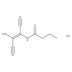 N-[(1Z)-2-amino-1,2-dicyanoeth-1-en-1-yl]butanamide hydrochloride结构式
