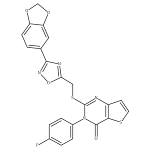 2-(((3-(benzo[d][1,3]dioxol-5-yl)-1,2,4-oxadiazol-5-yl)methyl)thio)-3-(4-fluorophenyl)thieno[3,2-d]pyrimidin-4(3H)-one Structure
