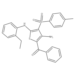 (3-Amino-5-((2-ethylphenyl)amino)-4-tosylthiophen-2-yl)(phenyl)methanone Structure