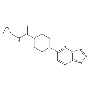 O=C(NC1CC1)C1CCN(c2ccc3nncn3n2)CC1结构式