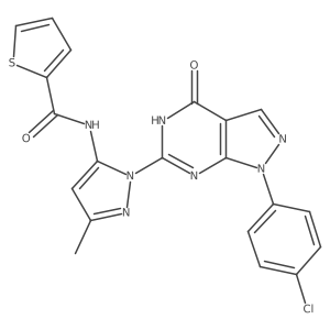 N-(1-(1-(4-chlorophenyl)-4-oxo-4,5-dihydro-1H-pyrazolo[3,4-d]pyrimidin-6-yl)-3-methyl-1H-pyrazol-5-yl)thiophene-2-carboxamide Structure