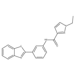 N-(3-(benzo[d]thiazol-2-yl)phenyl)-1-ethyl-1H-pyrazole-3-carboxamide结构式