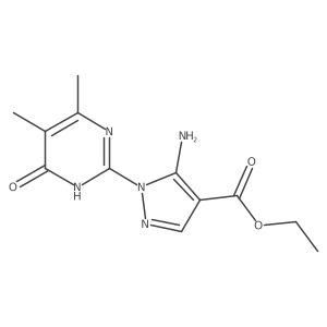 ethyl 5-amino-1-(4,5-dimethyl-6-oxo-1,6-dihydropyrimidin-2-yl)-1{H}-pyrazole-4-carboxylate Structure