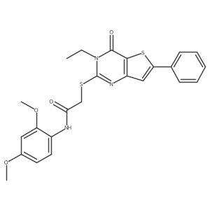 N-(2,4-dimethoxyphenyl)-2-({3-ethyl-4-oxo-6-phenyl-3H,4H-thieno[3,2-d]pyrimidin-2-yl}sulfanyl)acetamide Structure