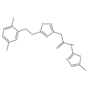2-(2-((2,5-dimethylbenzyl)thio)thiazol-4-yl)-N-(5-methylthiazol-2-yl)acetamide Structure
