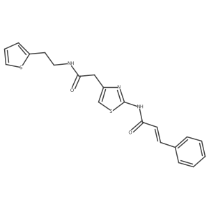 N-(4-(2-oxo-2-((2-(thiophen-2-yl)ethyl)amino)ethyl)thiazol-2-yl)cinnamamide Structure