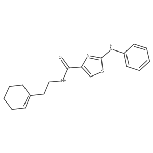 N-[2-(1-Cyclohexen-1-yl)ethyl]-2-(phenylamino)-4-thiazolecarboxamide结构式