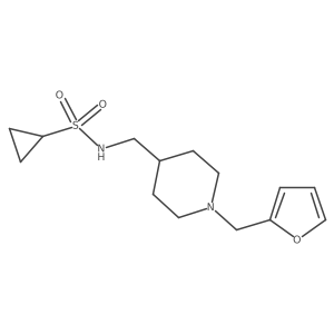 N-((1-(furan-2-ylmethyl)piperidin-4-yl)methyl)cyclopropanesulfonamide结构式