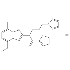 N-(3-(1H-imidazol-1-yl)propyl)-N-(4-methoxy-7-methylbenzo[d]thiazol-2-yl)thiophene-2-carboxamide hydrochloride Structure