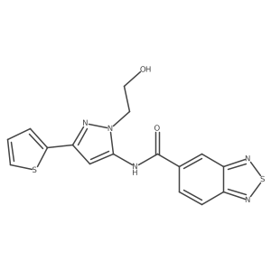 N-(1-(2-hydroxyethyl)-3-(thiophen-2-yl)-1H-pyrazol-5-yl)benzo[c][1,2,5]thiadiazole-5-carboxamide Structure