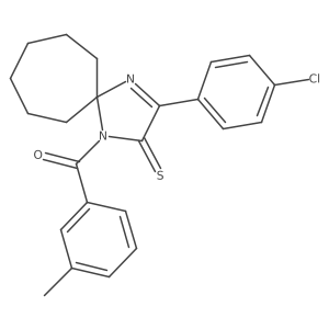 3-(4-Chlorophenyl)-1-(3-methylbenzoyl)-1,4-diazaspiro[4.6]undec-3-ene-2-thione Structure