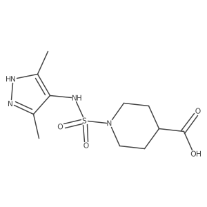 1-[[(3,5-Dimethyl-1H-pyrazol-4-yl)amino]sulfonyl]-4-piperidinecarboxylic acid Structure