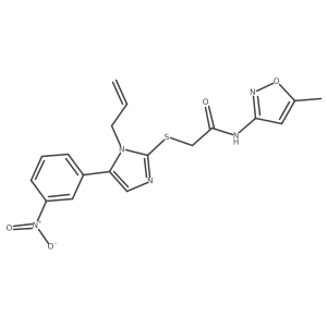 2-((1-allyl-5-(3-nitrophenyl)-1H-imidazol-2-yl)thio)-N-(5-methylisoxazol-3-yl)acetamide Structure