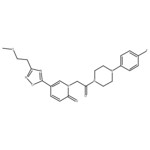 1-(2-(4-(4-fluorophenyl)piperazin-1-yl)-2-oxoethyl)-5-(3-(2-methoxyethyl)-1,2,4-oxadiazol-5-yl)pyridin-2(1H)-one结构式