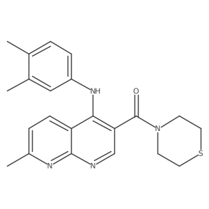(4-((3,4-Dimethylphenyl)amino)-7-methyl-1,8-naphthyridin-3-yl)(thiomorpholino)methanone Structure