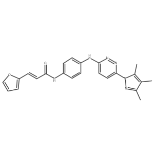 (E)-3-(furan-2-yl)-N-(4-((6-(3,4,5-trimethyl-1H-pyrazol-1-yl)pyridazin-3-yl)amino)phenyl)acrylamide Structure