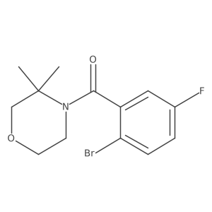(2-Bromo-5-fluorophenyl)(3,3-dimethylmorpholino)methanone结构式