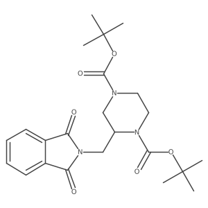 Di-tert-butyl 2-((1,3-dioxoisoindolin-2-yl)methyl)piperazine-1,4-dicarboxylate Structure