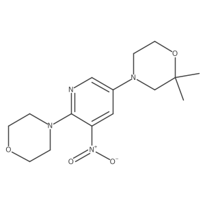 2,2-Dimethyl-4-(6-morpholino-5-nitropyridin-3-yl)morpholine结构式