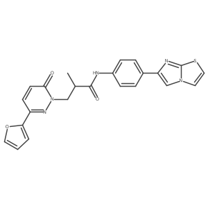 3-(3-(furan-2-yl)-6-oxopyridazin-1(6H)-yl)-N-(4-(imidazo[2,1-b]thiazol-6-yl)phenyl)-2-methylpropanamide结构式