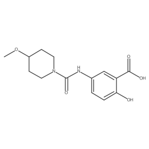2-Hydroxy-5-[(4-methoxypiperidine-1-carbonyl)amino]benzoic acid结构式
