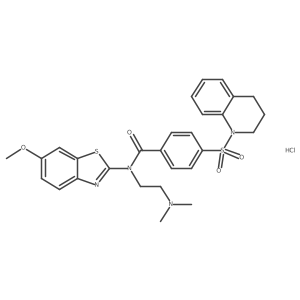 4-((3,4-dihydroquinolin-1(2H)-yl)sulfonyl)-N-(2-(dimethylamino)ethyl)-N-(6-methoxybenzo[d]thiazol-2-yl)benzamide hydrochloride结构式