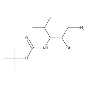 Tert-butyl (1-amino-2-hydroxy-4-methylpentan-3-yl)carbamate结构式
