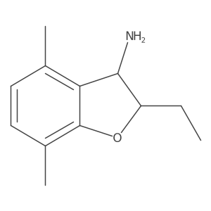 2-Ethyl-4,7-dimethyl-2,3-dihydro-1-benzofuran-3-amine结构式