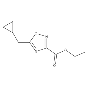 Ethyl 5-(cyclopropylmethyl)-1,2,4-oxadiazole-3-carboxylate结构式