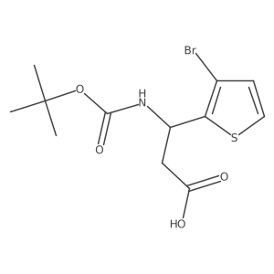 (3S)-3-(3-bromothiophen-2-yl)-3-{[(tert-butoxy)carbonyl]amino}propanoic acid结构式