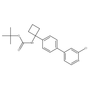 Tert-butyl (1-(4-(2-chloropyridin-4-yl)phenyl)cyclobutyl)carbamate结构式