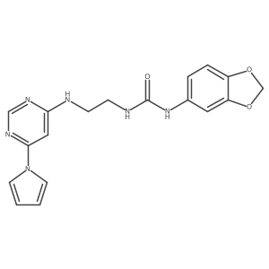 1-(2-((6-(1H-pyrrol-1-yl)pyrimidin-4-yl)amino)ethyl)-3-(benzo[d][1,3]dioxol-5-yl)urea Structure