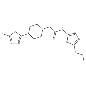 N-(5-(ethylthio)-1,3,4-thiadiazol-2-yl)-2-(4-(5-methyl-1,3,4-thiadiazol-2-yl)piperidin-1-yl)acetamide Structure