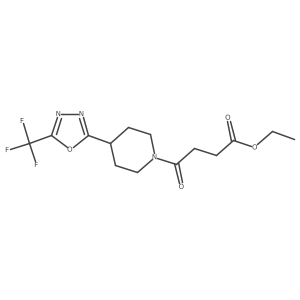 ethyl 4-oxo-4-[4-[5-(trifluoromethyl)-1,3,4-oxadiazol-2-yl]-1-piperidyl]butanoate结构式