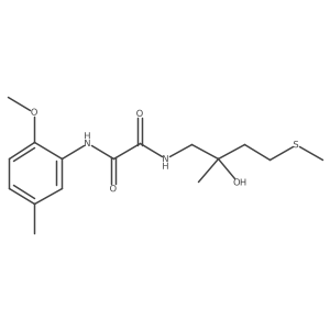 N1-(2-hydroxy-2-methyl-4-(methylthio)butyl)-N2-(2-methoxy-5-methylphenyl)oxalamide结构式
