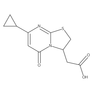 2-(7-Cyclopropyl-5-oxo-3,5-dihydro-2H-thiazolo[3,2-a]pyrimidin-3-yl)acetic acid Structure