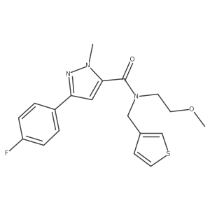 3-(4-fluorophenyl)-N-(2-methoxyethyl)-1-methyl-N-(thiophen-3-ylmethyl)-1H-pyrazole-5-carboxamide Structure