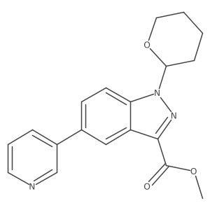 methyl 5-(pyridin-3-yl)-1-(tetrahydro-2H-pyran-2-yl)-1H-indazole-3-carboxylate Structure