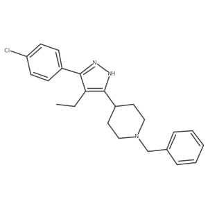 1-Benzyl-4-[5-(4-chloro-phenyl)-4-ethyl-1H-pyrazol-3-yl]-piperidine Structure