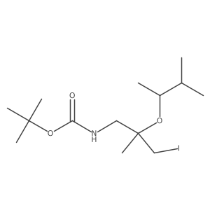 tert-butyl N-{3-iodo-2-methyl-2-[(3-methylbutan-2-yl)oxy]propyl}carbamate Structure