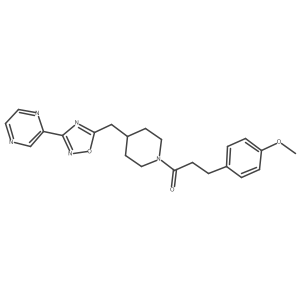 2-[5-({1-[3-(4-Methoxyphenyl)propanoyl]piperidin-4-yl}methyl)-1,2,4-oxadiazol-3-yl]pyrazine Structure