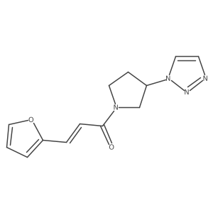 (E)-1-(3-(1H-1,2,3-triazol-1-yl)pyrrolidin-1-yl)-3-(furan-2-yl)prop-2-en-1-one结构式