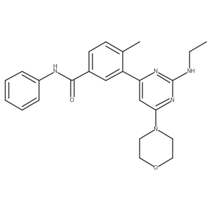 3-(2-(ethylamino)-6-morpholinopyrimidin-4-yl)-4-methyl-N-phenylbenzamide结构式