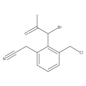 2-(1-Bromo-2-oxopropyl)-3-(chloromethyl)phenylacetonitrile Structure
